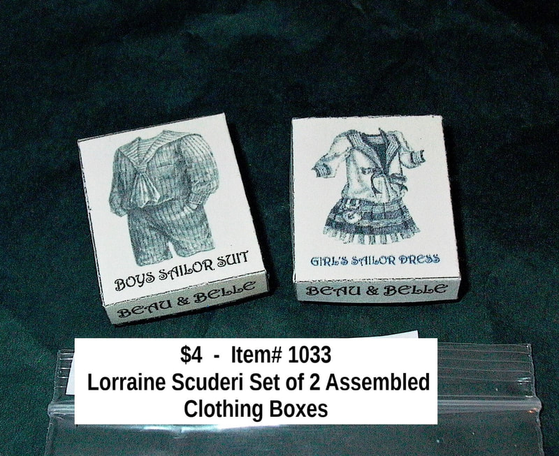 $4  -  Item# 1033 Lorraine Scuderi Set of 2 Assembled Sailor Outfit Boxes