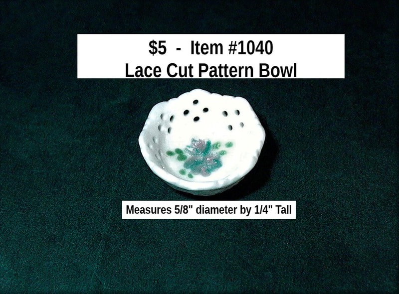 $5  -  Item# 1040  -  Porcelain Lace Cut Bowl