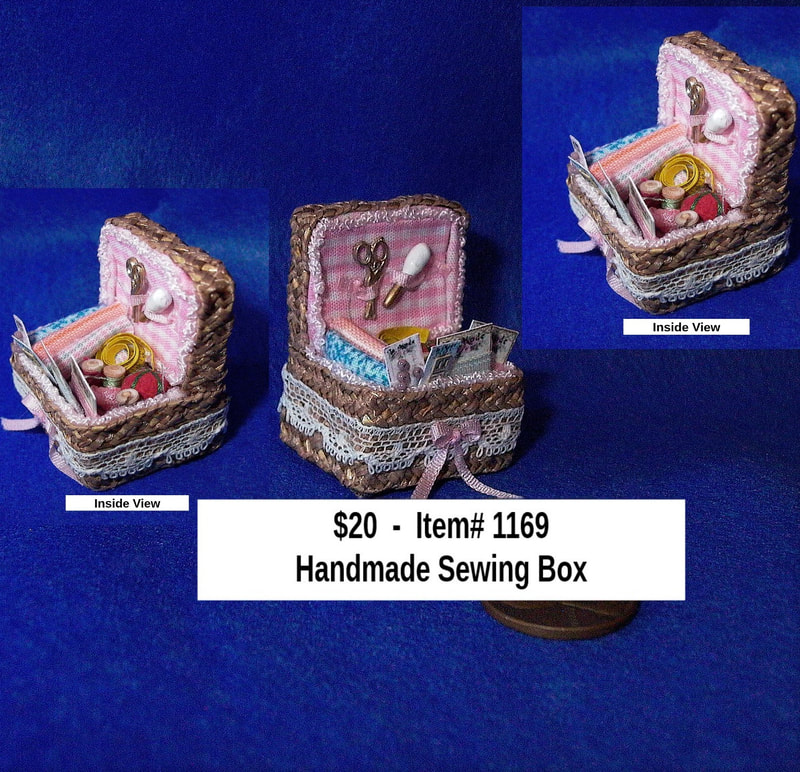 $20  -  Item# 1169 -
Handmade Filled Sewing Basket