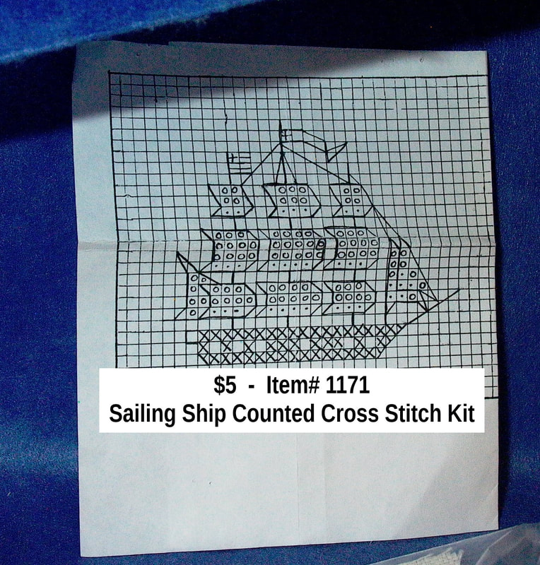 $5  -  Item# 1171 
*Sailing Ship Counted Cross Stitch Kit