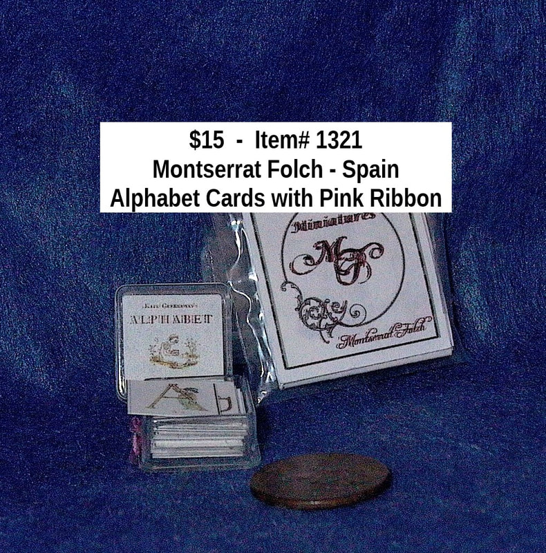 $15  -  Item# 1321 
 From Spain:
Montserrat Folch  ABC Cards with Pink Ribbon