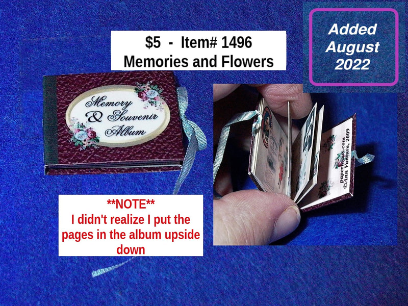 $5  -  Item #1496 - Memories and Flowers Album
 
