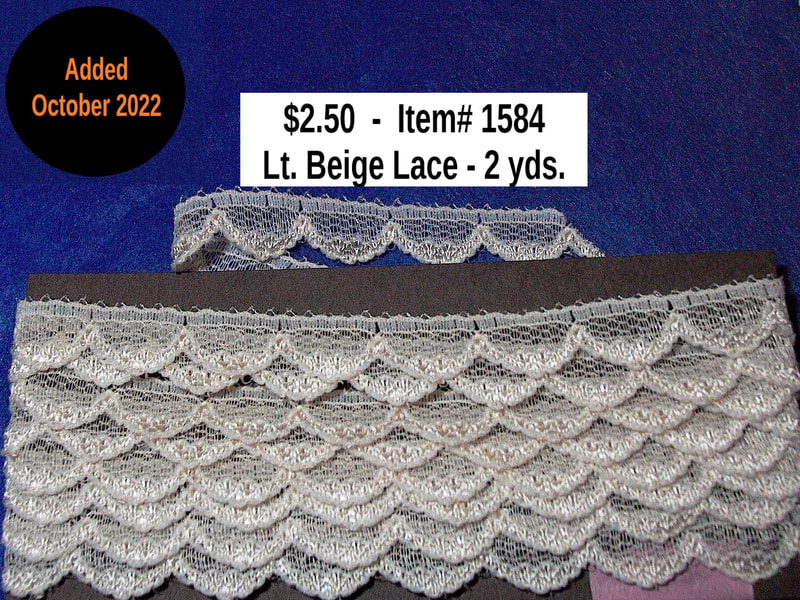 $2.50  -  Item# 1584  -  Light Beige Lace – 2 yds