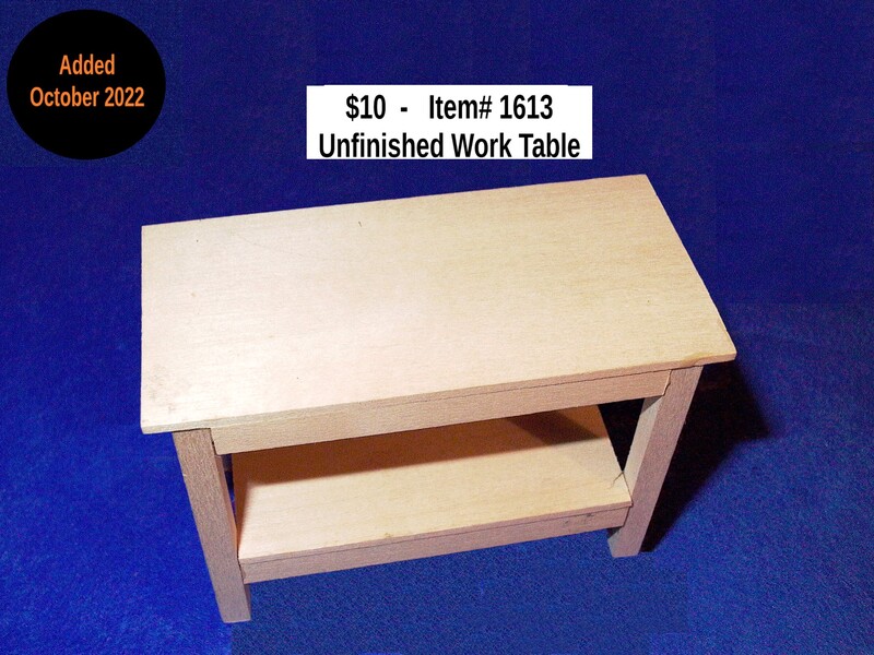 $10  -  Item# 1613  - 
 Unfinished Work Table
