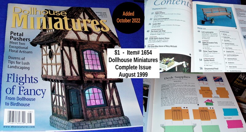 $1 - Item# 1654  -  Dollhouse Miniatures August 1999
