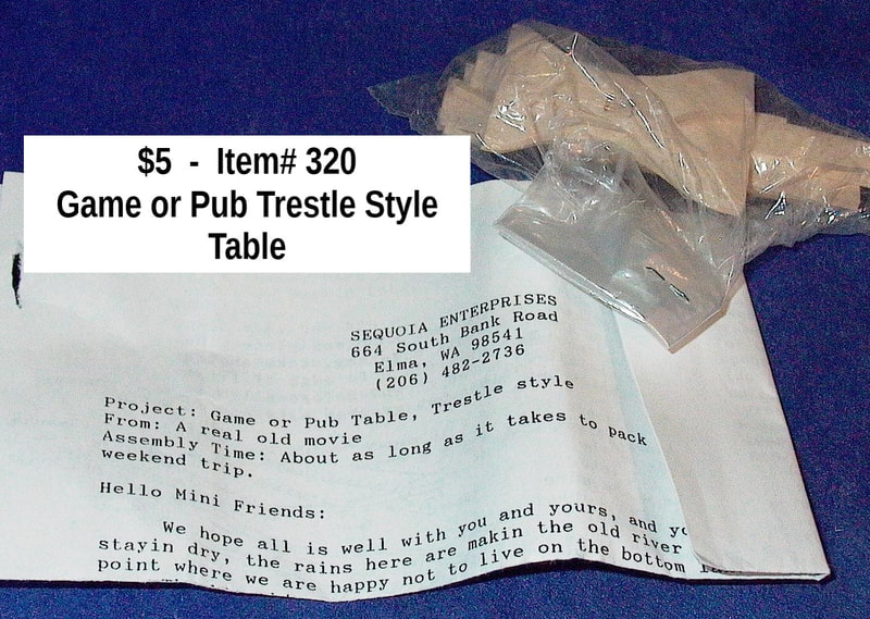 $5  -  Item# 320  -  
Sequoia Enterprises Game or Pub Table - Trestle Style