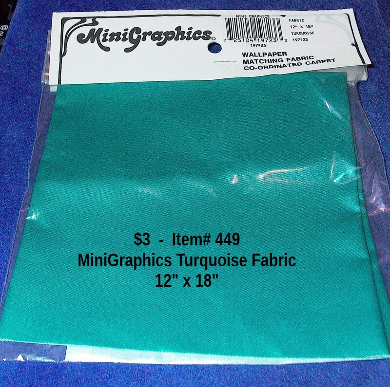 $3 - Item# 449 - MiniGraphics 12" x 18" Turquoise Fabric