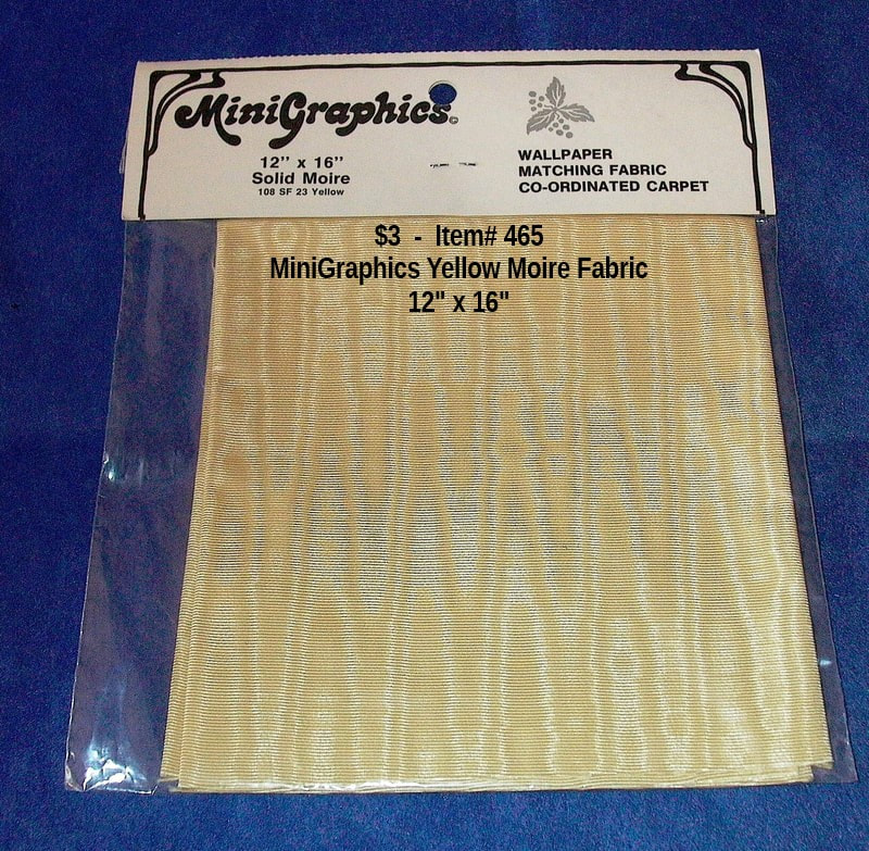 $3 - Item# 465 - MiniGraphics 12" x 16" Solid Moire Yellow Fabric