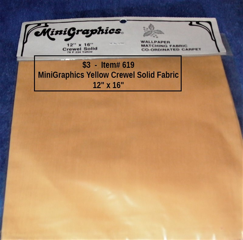 $3 - Item# 619 - MiniGraphics Crewel Solid Yellow Fabric