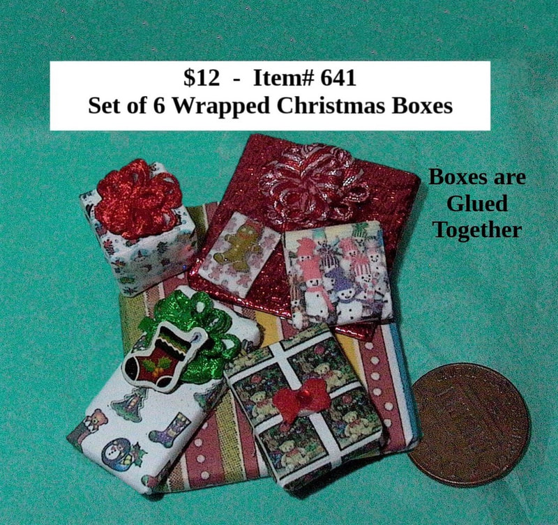 $12 - Item# 641 - Set of 6 Wrapped Christmas Gifts 