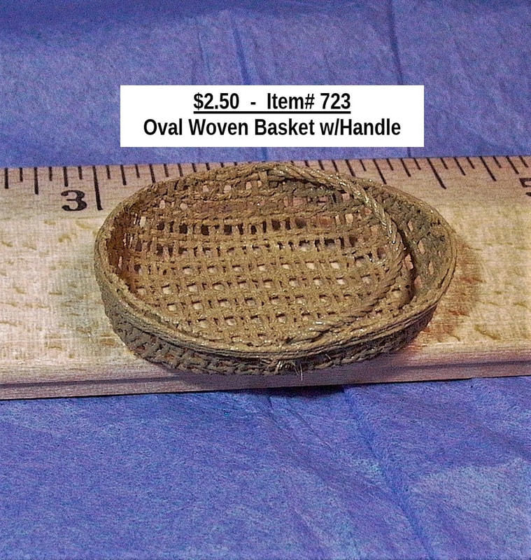 $2.50  -  Item# 723 - Oval Woven Basket w/Handle