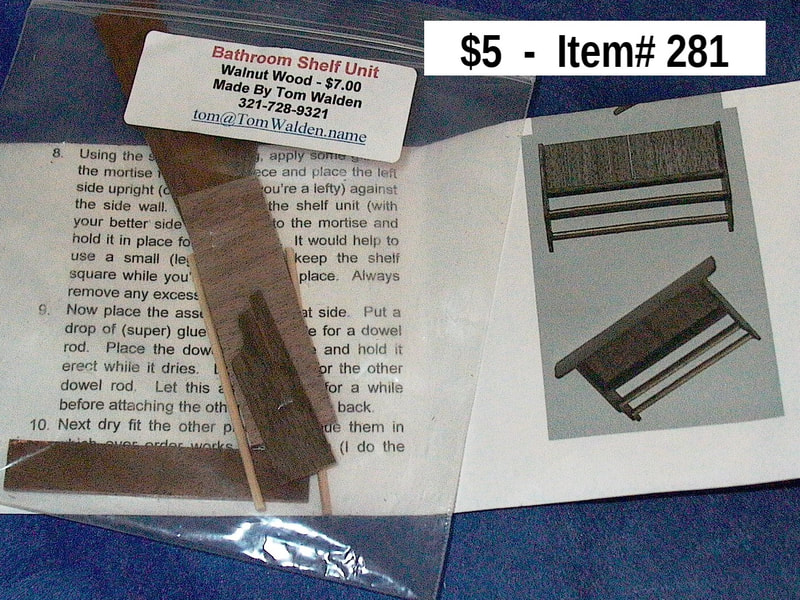 $5  -  Item# 281  -  
 Tom Walden Bathroom Shelf Kit