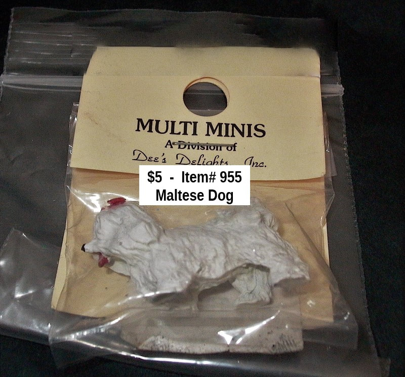 $5  -  Item# 955  -  Multi Minis Maltese Dog