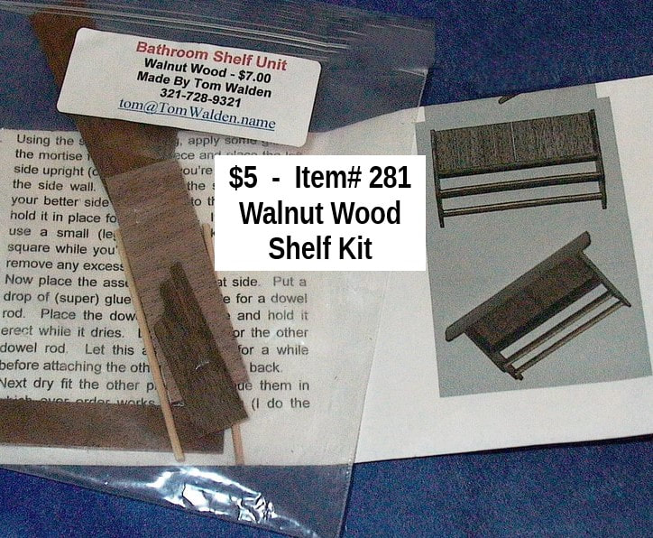 $5  -  Item# 281  -  
 Tom Walden Bathroom Shelf Kit
