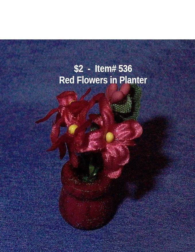 $2 - Item# 536 - Red Flowers in Planter