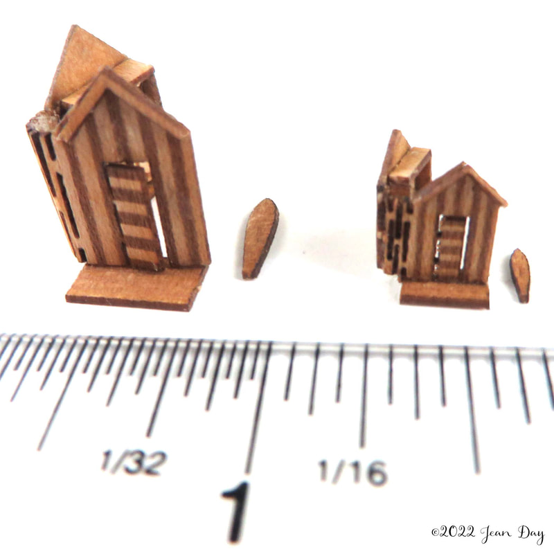 Miniature "Open" and "Closed" Laser Cut Wood Shop Signs DOLLHOUSE 1:12 