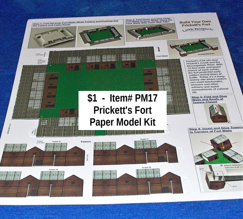$1  -  Item# PM17 -
Prickett's Fort Paper Model Kit