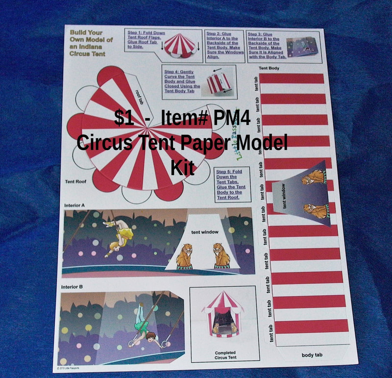 $1  -  Item# PM4 -
Circus Tent Paper Model Kit