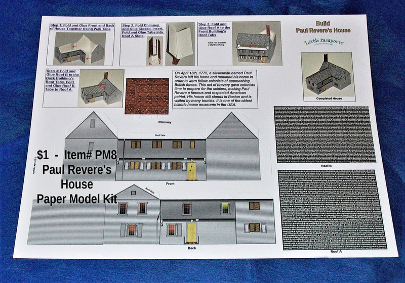 $1  -  Item# PM8 -
Paul Revere's House Paper Model Kit