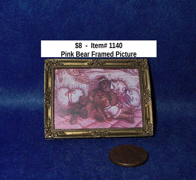 $8  -  Item# 1140 
*Pink Bear Framed Picture