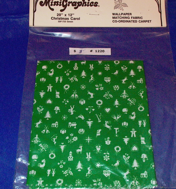 $3  -  Item# 1220 - MiniGraphics Christmas Carol Print 32F-723 Green 20" x 12"