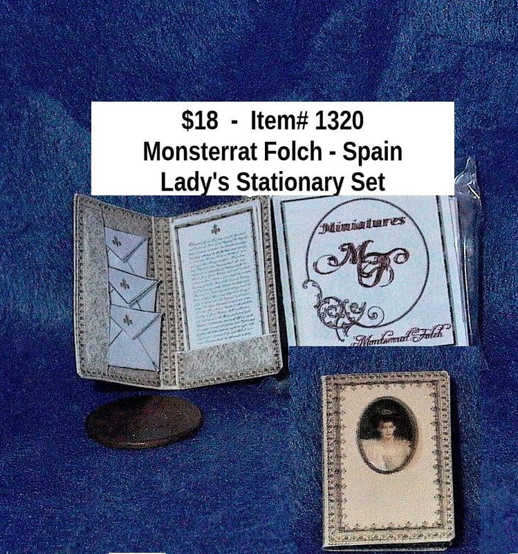 $18  -  Item# 1320 
 From Spain:
Montserrat Folch  Lady's Stationary Set