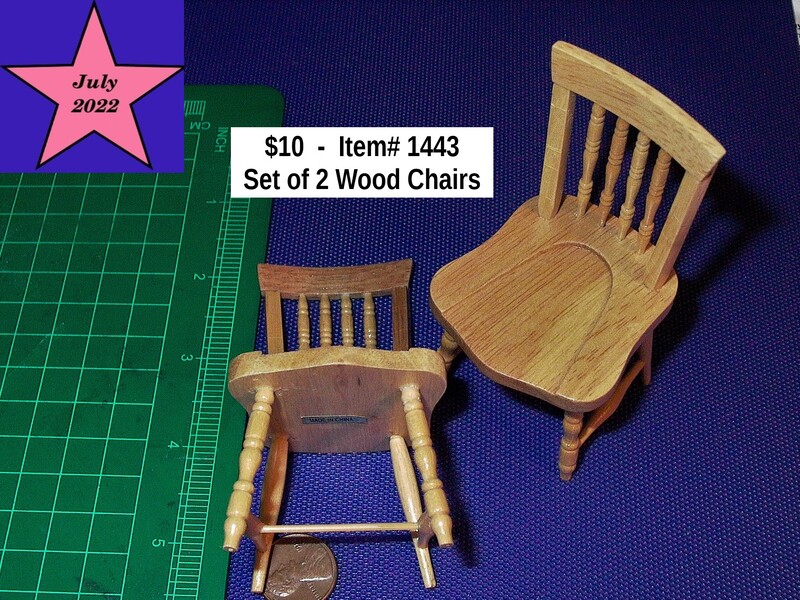 $10  -  Item# 1443 - Set of 2 Wooden Chairs