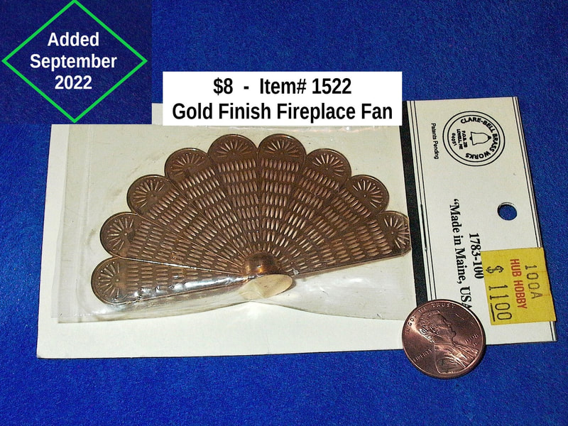 $8  -  Item# 1522 
 - Gold Metal Fireplace Fan
