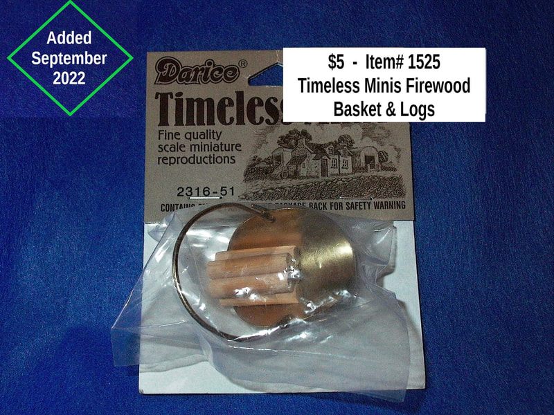 $5  -  Item# 1525 - Timeless Minis Log Firewood Basket and Logs
