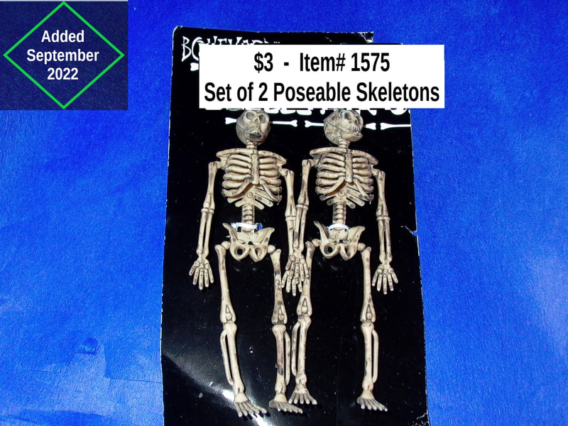 $3   -  Item# 1575 -  
Set of 2 Poseable Skeletons