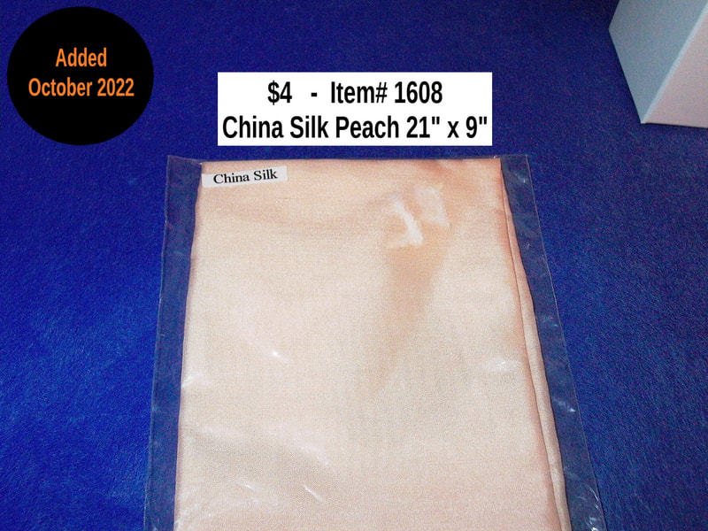 $4 - Item# 1608  -  China Silk Peach 21” x 9”

