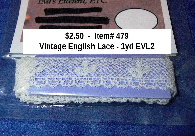 $2.50 - Item# 479 - Ivory Vintage English Lace, 1 yd x 9/16"