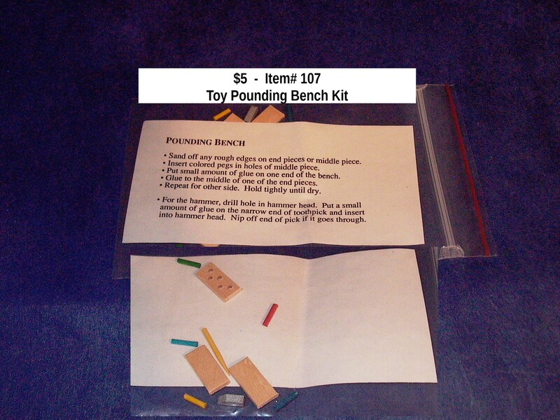 $5   item #107 
Pounding Bench Toy Kit