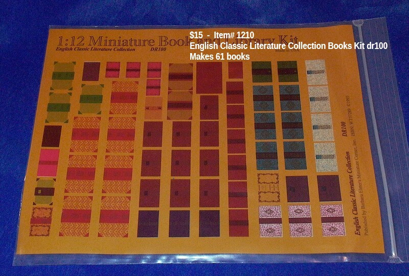 $15 - Item# 1210 -
Barbara Elster – English Classic Literature Collection DR100 (makes 61 books)