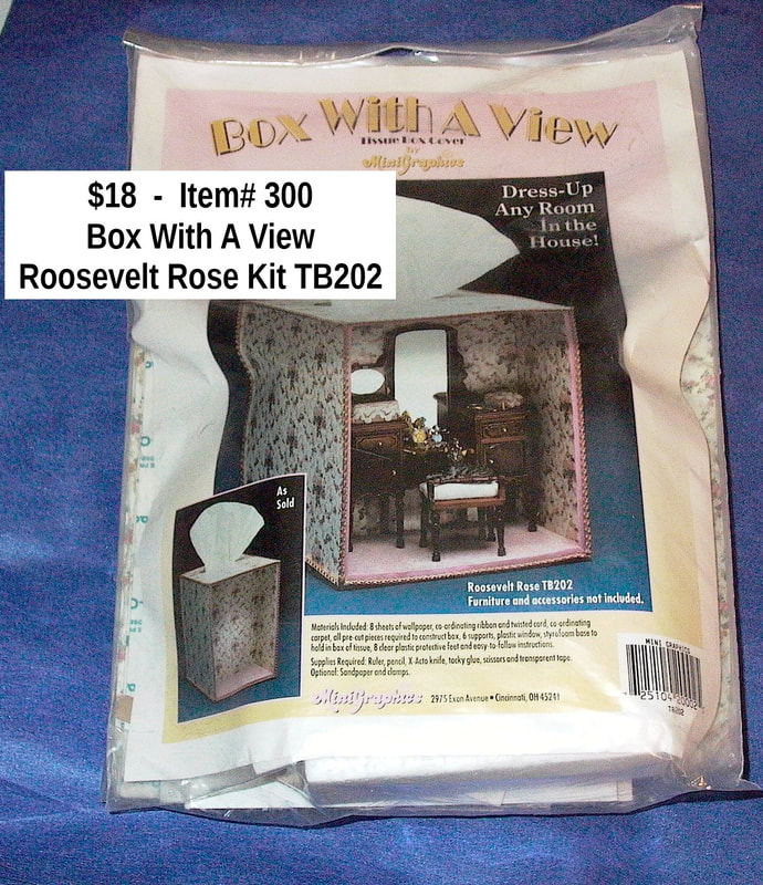 $18  Item# 300
MiniGraphics Box with A View Roosevelt Roombox kit TB202***no furniture or accessories
