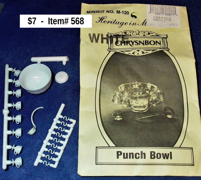 $7 - Item# 568 - Chrysnbon White Punch Bowl Kit ****Package is open but all pieces are accounted for