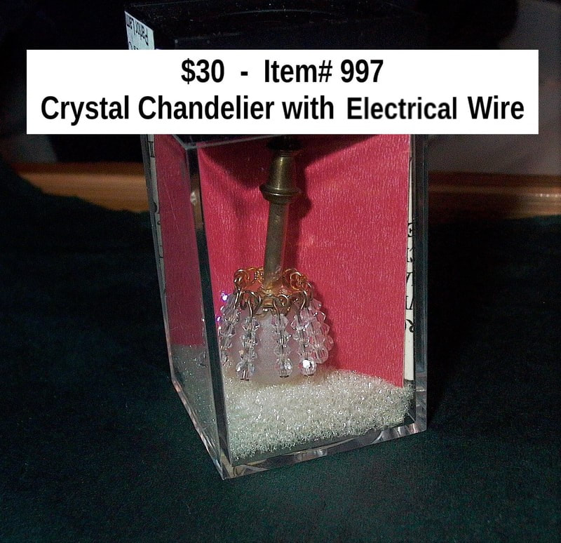$30  -  Item# 997  
Crystal Chandelier with Electrical Wiring