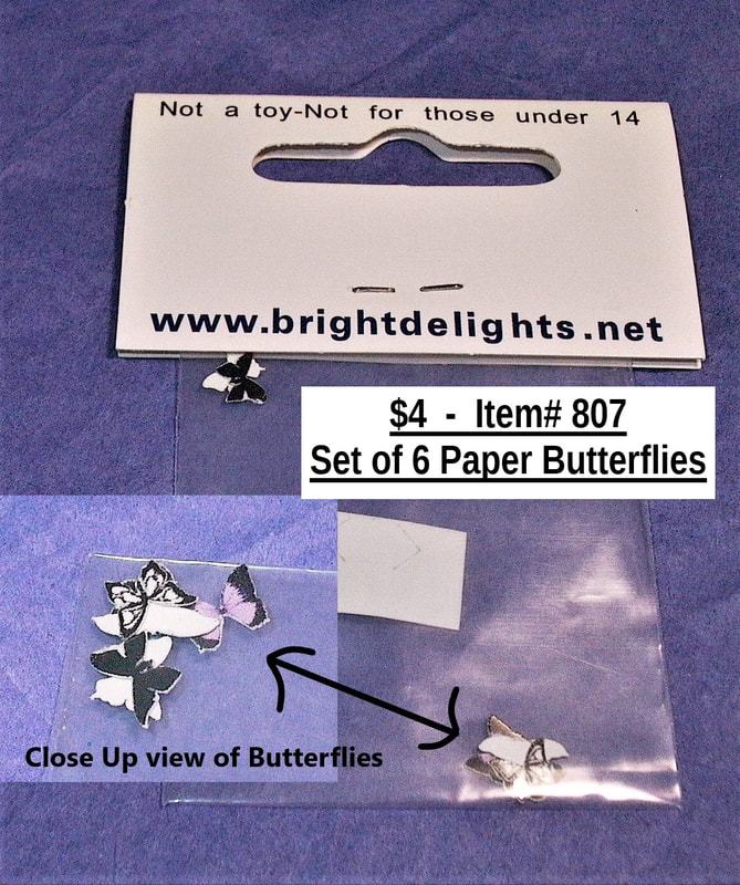 $4  -  Item# 807  - 
 6 Butterflies Cut From Paper