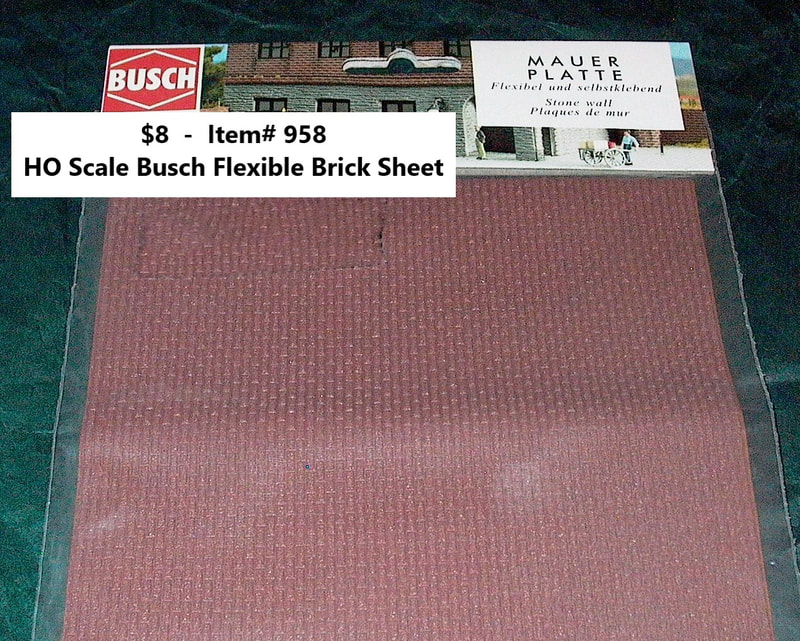 $8  -  Item# 958  -  Busch Flexible Brick Sheet HO Scale