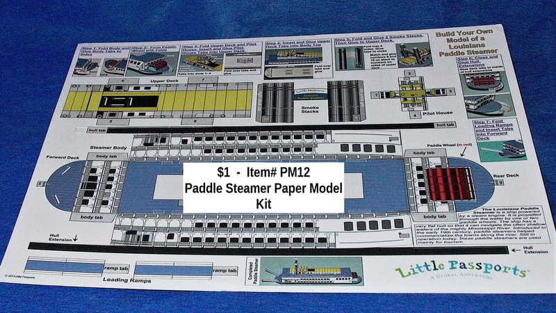 $1  -  Item# PM12 -
Paddle Steamer Paper Model Kit