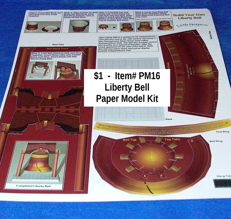 $1  -  Item# PM16 -
Liberty Bell Paper Model Kit